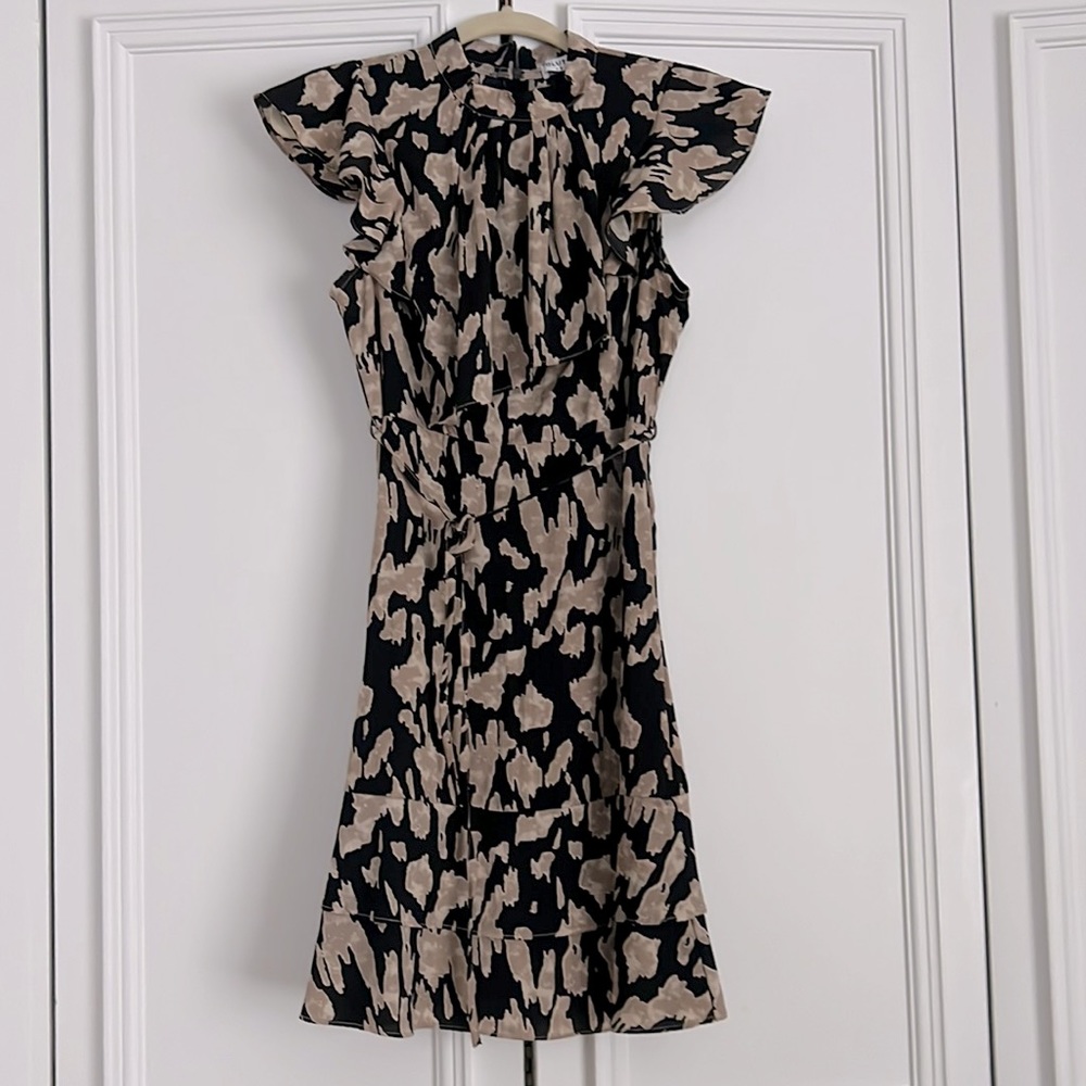 Black and Tan Abstract Dress